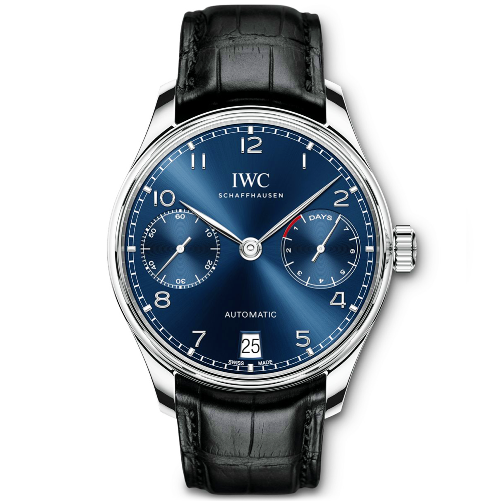 Portugieser 42mm Blue Dial Men’s Automatic Leather Strap Watch
