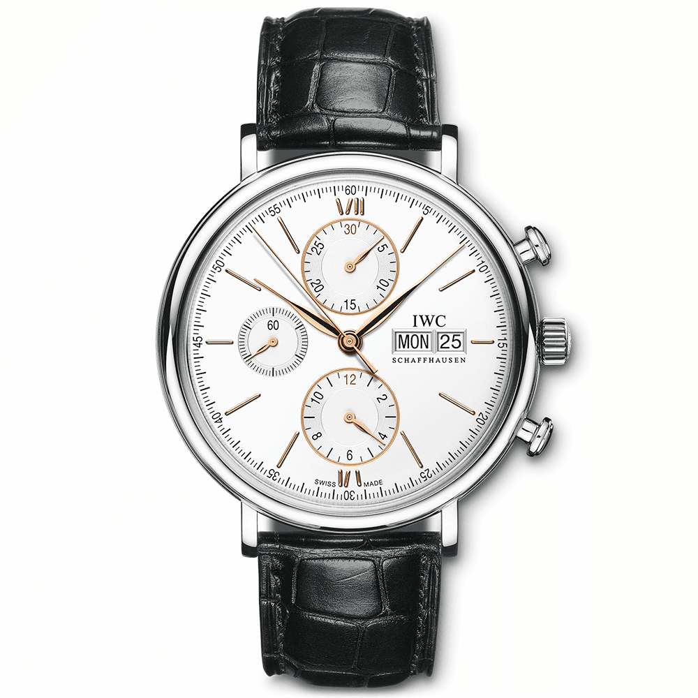 Portofino 42mm Silver/Rose Dial Men’s Chronograph Watch