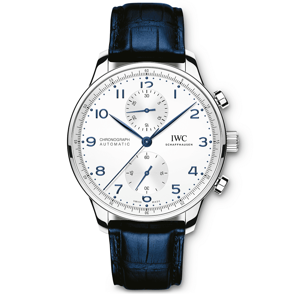 Portugieser 41mm Silver/Blue Dial Men’s Chronograph Strap Watch