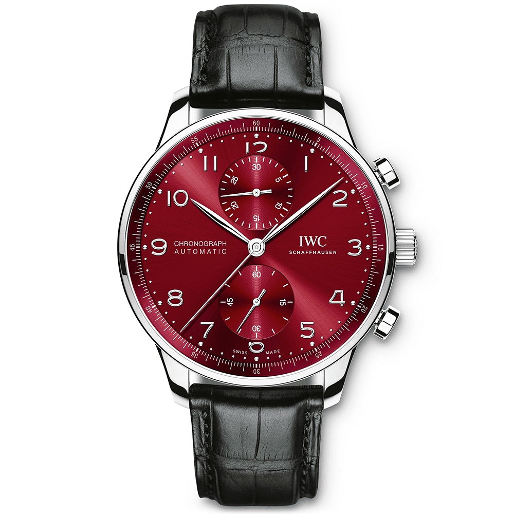 Portugieser 41mm Red Dial Men’s Chronograph Strap Watch