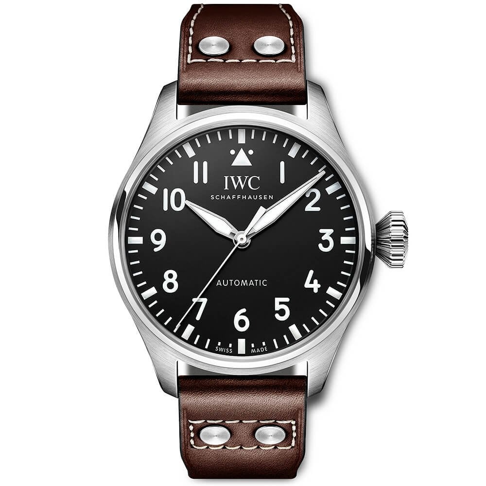 Big Pilot’s 43mm Black Dial Men’s Automatic Leather Strap Watch