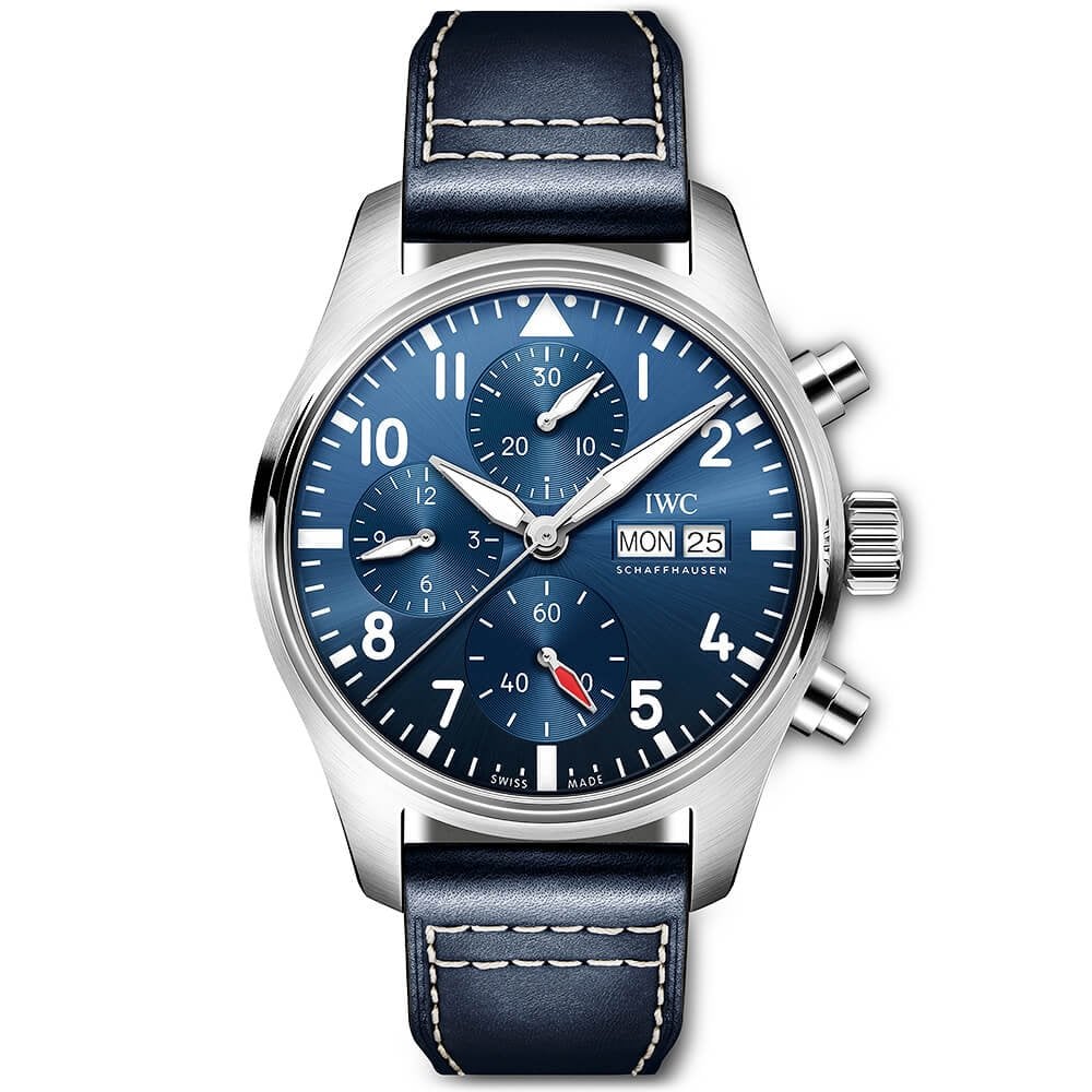 Pilot’s 41mm Blue Dial Chronograph Leather Strap Watch