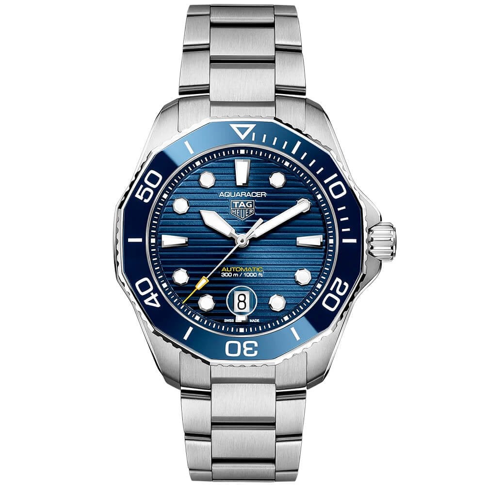 Aquaracer 43mm Blue Dial & Ceramic Bezel Men’s Automatic Bracelet Watch