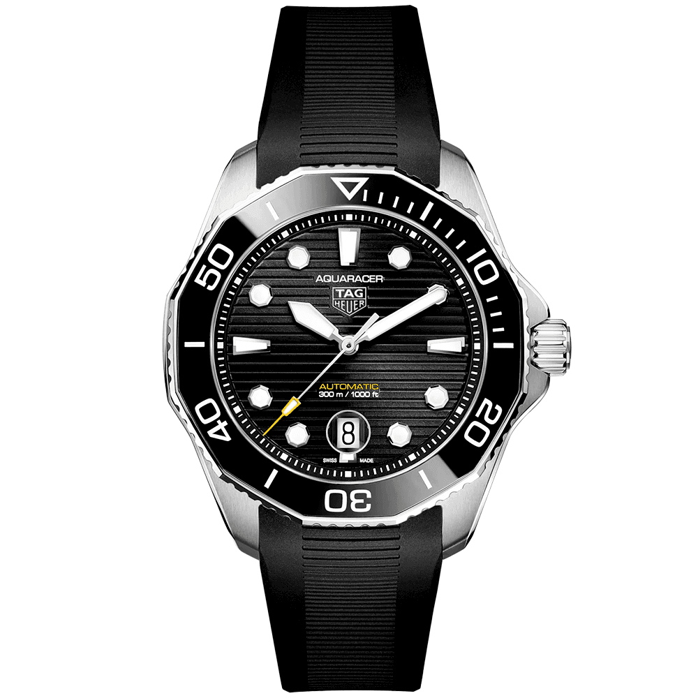 Aquaracer 43mm Black Dial & Ceramic Bezel Men’s Automatic Strap Watch
