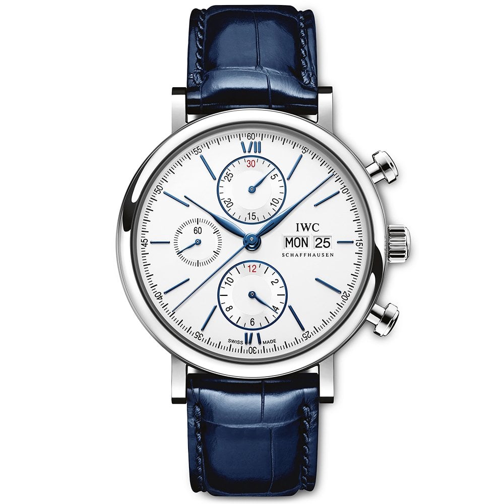 Portofino 42mm White/Blue Dial Men’s Chronograph Strap Watch