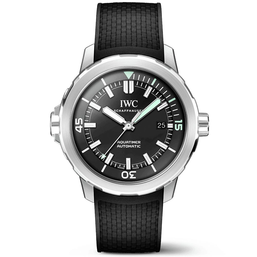 Aquatimer 42mm Black Dial Men’s Automatic Rubber Strap Watch