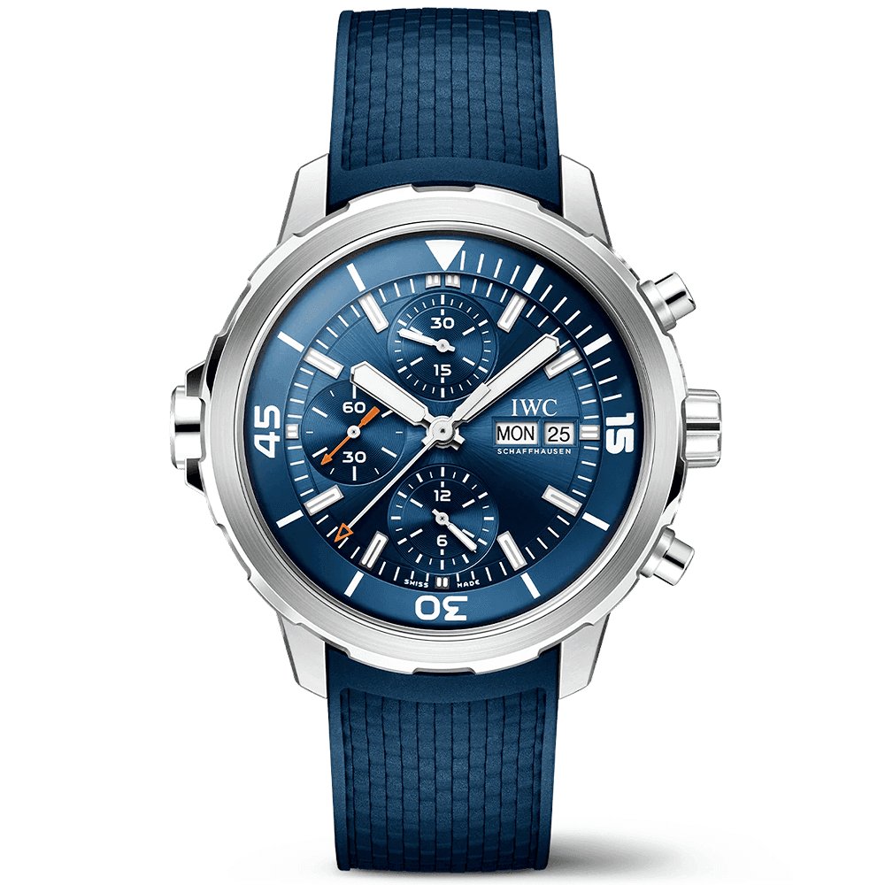 Aquatimer 42mm Blue Dial Men’s Rubber Strap Chronograph Watch