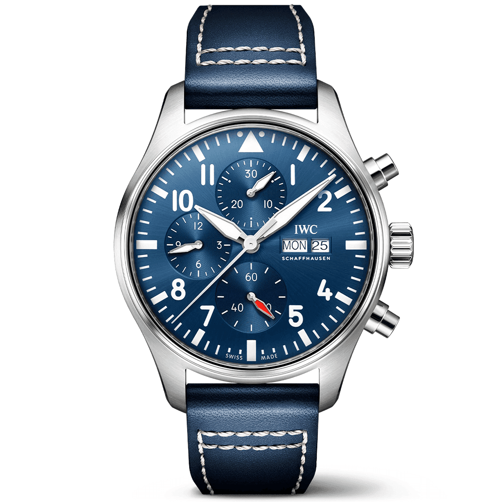 Pilot’s 43mm Blue Dial Chronograph Leather Strap Watch