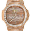 Patek Philippe Nautilus – 40mm Rose Gold Diamond Paved Case – Diamond Paved Dial – Diamond Paved Bracelet – 5719/10R-010