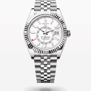 Sky Dweller White Dial 18K White Gold Bezel Steel Jubilee Men’s Watch 3100034