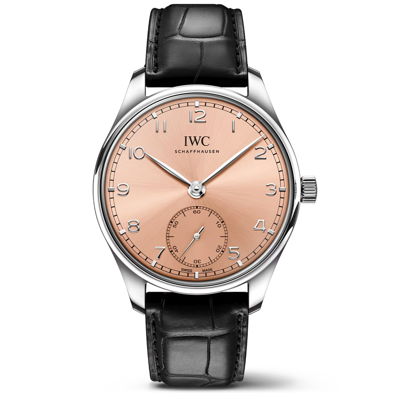 Portugieser 40mm Salmon Dial Men’s Automatic Leather Strap Watch