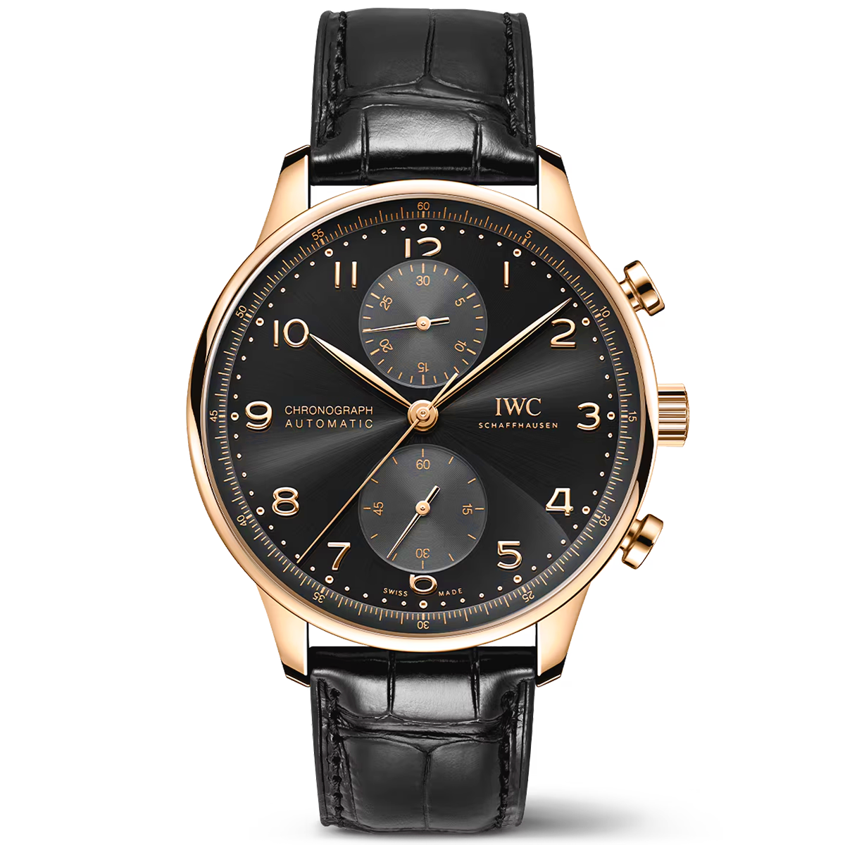 Portugieser ‘Obsidian’ 41mm 18ct Yellow Gold Chronograph Strap Watch