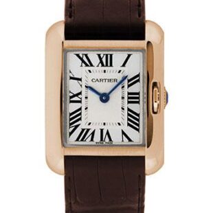 Cartier Tank Anglaise SM Watch – 30.2 mm Pink Gold Case – Brown Alligator Strap – W5310027