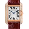 Cartier Tank Anglaise Watch – 34.7 mm Pink Gold Case – Diamond Bezel – Diamond Dial – Bordeaux Alligator Strap – WT100029