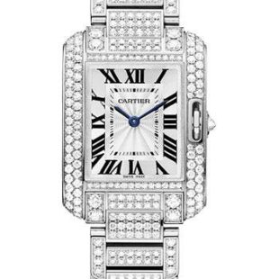 Cartier Tank Anglaise Watch – Small White Gold Diamond Case – Diamond Bracelet – HPI00559