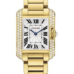 Cartier Tank Anglaise Watch – Small Yellow Gold Diamond Case – WT100005