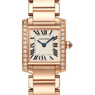 Cartier Tank Francaise Watch – 25 mm Pink Gold Diamond Case – WJTA0022