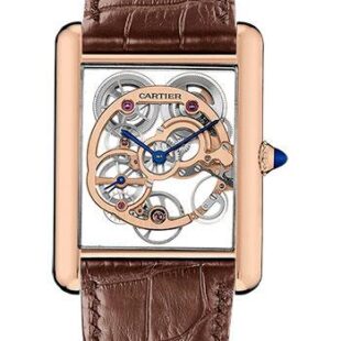 Cartier Tank Louis Cartier Watch – 30 mm Pink Gold Case – Pink Gold Case Bezel – Black Dial – Brown Alligator Strap – WHTA0002