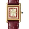 Cartier Tank Louis Cartier Watch – 33.7 mm x 25.5 mm Yellow Gold Case – Opaline Dial – Claret Alligator Strap – WGTA0059