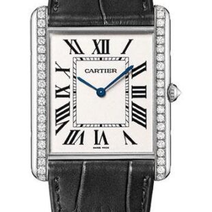 Cartier Tank Louis Cartier Watch – Extra large White Gold Diamond Case – Black Alligator Strap – WT200006