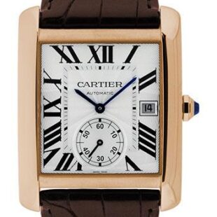 Cartier Tank MC Watch – 34.3 mm Pink Gold Case – Silvered Dial – Dark Brown Alligator Strap – W5330001