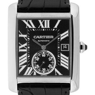 Cartier Tank MC Watch – 34.3 mm Steel Case – Black Dial – Black Alligator Strap – W5330004