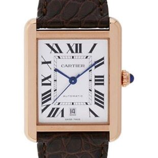 Cartier Tank Solo Extra Large Model Watch – 31 x 40.8 mm Pink Gold And Steel Case – Matt Brown Alligator Strap – W5200026