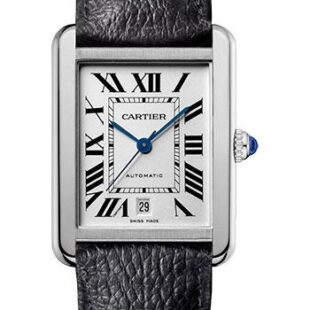 Cartier Tank Solo Watch – 31 mm Steel Case – Black Grained Calfskin Strap – WSTA0029