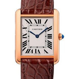 Cartier Tank Solo Watch – 34.8 mm Pink Gold Case – Brown Alligator Strap – W5200025