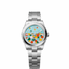 Rolex Oyster Perpetual 31, Turquoise blue, Celebration motif, Oystersteel, 31mm,  Ref# 277200-0010