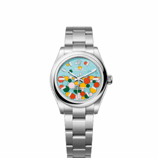Rolex Oyster Perpetual 31, Turquoise blue, Celebration motif, Oystersteel, 31mm,  Ref# 277200-0010