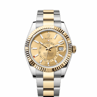 Rolex Sky-Dweller, 42mm, Oystersteel and 18k Yellow Gold, Champagne, Oyster, Ref# 336933-0001